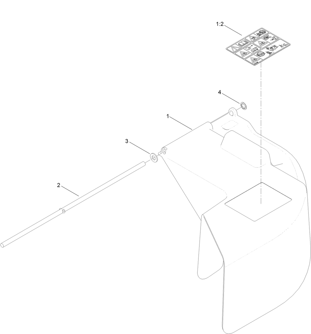 Deflector Chute Assembly No. 136-7060 Diagram and Parts List for 136-7060  Lawn Boy Lawn Tractor Accessories